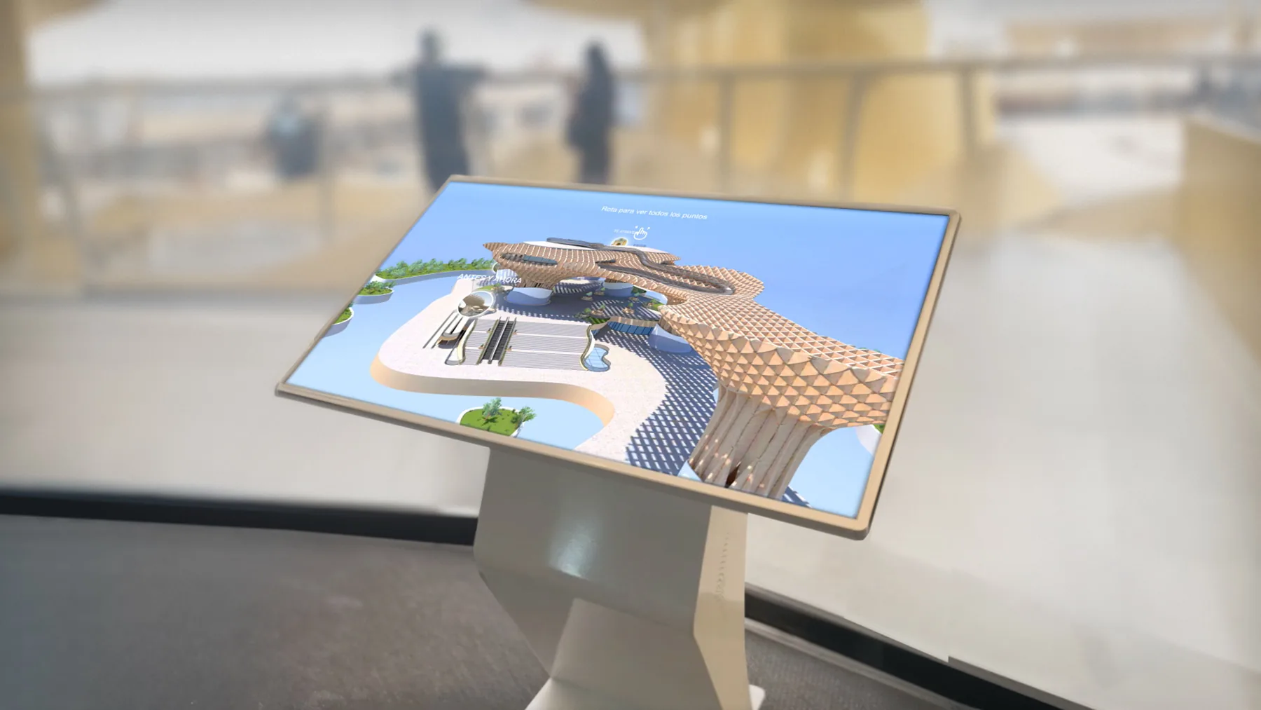 Tótem interactivo con la maqueta 3D de las Setas de Sevilla