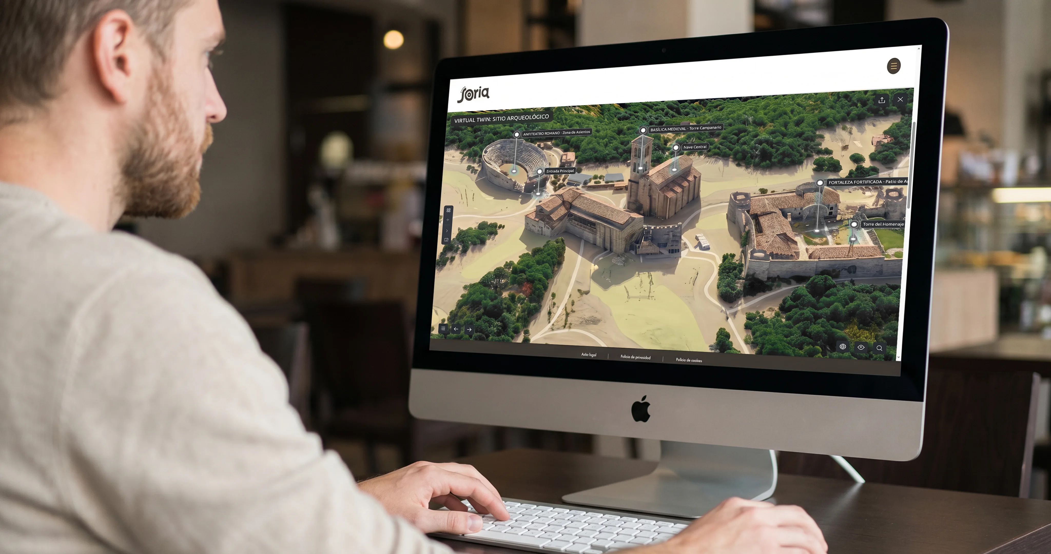 Gemelo digital (Virtual Twin) de un yacimiento arqueológico de Soria navegable desde el ordenador